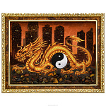 Картина янтарная "Огненный дракон" 30х40 см