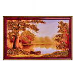 Картина янтарная "Пейзаж" 47х28 см