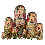 Матрешка "Медведи. Охота" 15 мест