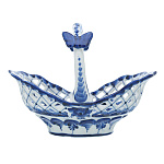 0076888 ГЖЕЛЬ Конфетница Корзина сетка овальная,  в коб 21,5*17*16 СМ