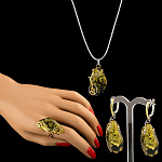 0050435/Серьги 721026 вст.янтарь р/п (Ag 925)