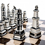 Шахматы деревянные с фарфоровыми фигурами "Нефть". Гжель, фотография 6. Интернет-магазин ЛАВКА ПОДАРКОВ