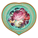 100590 Поднос с авторской росписью 17*16 см АА1948