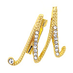 0071308/ДББКМ516892  Бижутерия БРОШЬ БУКВА"М" золотая