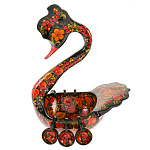 81561 Хохлома Братина "Лебедь" с ковшиками 21*12*27 см