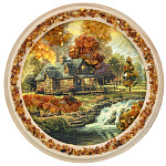 0090295--ПАННО настенной Пейзаж КРУГ диаметр 15 см