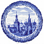 Декоративная тарелка "Кремль и Храм Василия Блаженного". Гжель, фотография 3. Интернет-магазин ЛАВКА ПОДАРКОВ