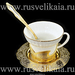 0028046 Златоуст Чайная пара : 1блюдце+1чашка+2ложка в ПУ RAZ 7677/5983 