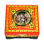 0061542/12*11,5 Хохлома Шкатулка "ЦАРЬ САЛТАН"белочка РЯБИНА  Р18