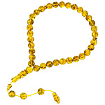 0073424 /19гр ЧЕТКИ ЯНТАРНЫЕ мусульманские 33 зерна (коньячный светлый)