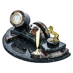 0061839/0001-КОНЬ  Нат.камень Письменный прибор  250*120*90 ЗМЕЕВИК