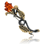 0051120/1378.4 Брошь Розочка Бутон (коньячный)