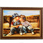 Картина янтарная "Поцелуйчик"