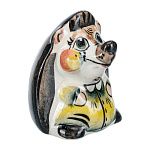 0078104 ГЖЕЛЬ Скульптура ЕЖ с грибом , в цвете, h=5,5 см