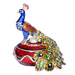 0030804 Традиции ФАБЕРЖЕ Сувенир-ШКАТУЛКА"ПАВЛИН НА ВАЗЕ" В15-04