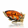 Брошь с янтарем "Листик Адонис", фотография 2. Интернет-магазин ЛАВКА ПОДАРКОВ