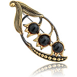 0045203/2021.4 Брошь Ландыш Трио (коньячный)