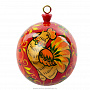 Елочная игрушка шар  "Петушок" (в ассортименте), фотография 3. Интернет-магазин ЛАВКА ПОДАРКОВ
