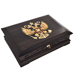 0034185/БС Янтарь ШКАТУЛКА "РОССИЯ" 35*26*95 в кейсе  (00000150)