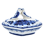 0069043 Сувенир Шкатулка "ГОЛУБИ" фарфор 