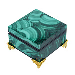 0056589/60*60*40мм  Шкатулка для украшений Малахит КВАДРАТНАЯ3200146дм