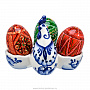 Пасхальница на 3 яйца "Курочка". Гжель, фотография 6. Интернет-магазин ЛАВКА ПОДАРКОВ