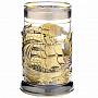 Подстаканник латунный "Парусник" (со стаканом), фотография 1. Интернет-магазин ЛАВКА ПОДАРКОВ