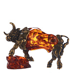 0055912/2-174 Янтарный сувенир СИМВОЛ ГОДА 2021г БЫК НА СКАЛЕ большой