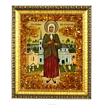 Икона янтарная "Ксения Петербургская" 14х16 см