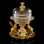 0053900 Златоуст Икорница "РЫБКИ" литье латунь, золочение  SUV-22469