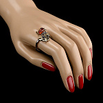 820916/4,05г  Серебро 925* КОЛЬЦО вст.Янтарь р/п