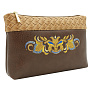 Косметичка "Модница". Коричневая с вышивкой, фотография 6. Интернет-магазин ЛАВКА ПОДАРКОВ