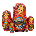 Матрешка "Зимняя тройка" 5 мест