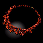  Бисер КОЛЬЕ СПЕЛАЯ ЯГОДА агат красный