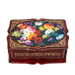 0076549 Шкатулка  "ЦВЕТОЧНЫЕ МОТИВЫ" бордо,10*14*5  см