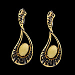 821971/8,75г  Серебро 925* СЕРЬГИ вст. Янтарь р/п