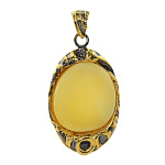 723012/12,16г  Серебро 925* ПОДВЕСКА вст.Янтарь р/п