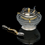 0070400 Златоуст ИКОРНИЦА "ОСЕТРОВАЯ"в ПУ серебрение/золочение