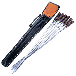 0055928 НАБОР ШАШЛЫЧНЫЙ "Точеная ручка" (прямой в чехле без мангала)(рыжая накладка)