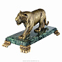 Бронзовая скульптура "Тигр" на каменной подставке, фотография 2. Интернет-магазин ЛАВКА ПОДАРКОВ