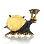 0045388/1824.4 Брошь Улитка Ожог (белый)