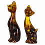 Набор статуэток из янтаря "Две кошки", фотография 2. Интернет-магазин ЛАВКА ПОДАРКОВ
