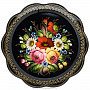 Поднос расписной "Цветы" 32х32 см, фотография 1. Интернет-магазин ЛАВКА ПОДАРКОВ
