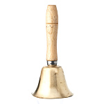 0018869/14,5*7*7см Бронза КОЛОКОЛЬЧИК с деревянной ручкой 3516543