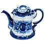 Чайник "Утро". Гжель, фотография 1. Интернет-магазин ЛАВКА ПОДАРКОВ