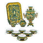 0074747 Самовар электрический +сервиз на 6 перс "ЛАНДЫШ"поднос прямоуг