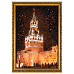 Картина янтарная "Спасская башня ночью" 40х60 см