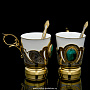Чайно-кофейный сервиз на 4 персоны "Малахит". Златоуст, фотография 10. Интернет-магазин ЛАВКА ПОДАРКОВ