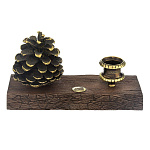 0044978 Бронза ПОДСВЕЧНИК НА ПОДСТАВКЕ "ШИШКА" литье, цпд