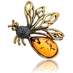 0045268/1789.4 Брошь Муха Маленькая (коньячный)